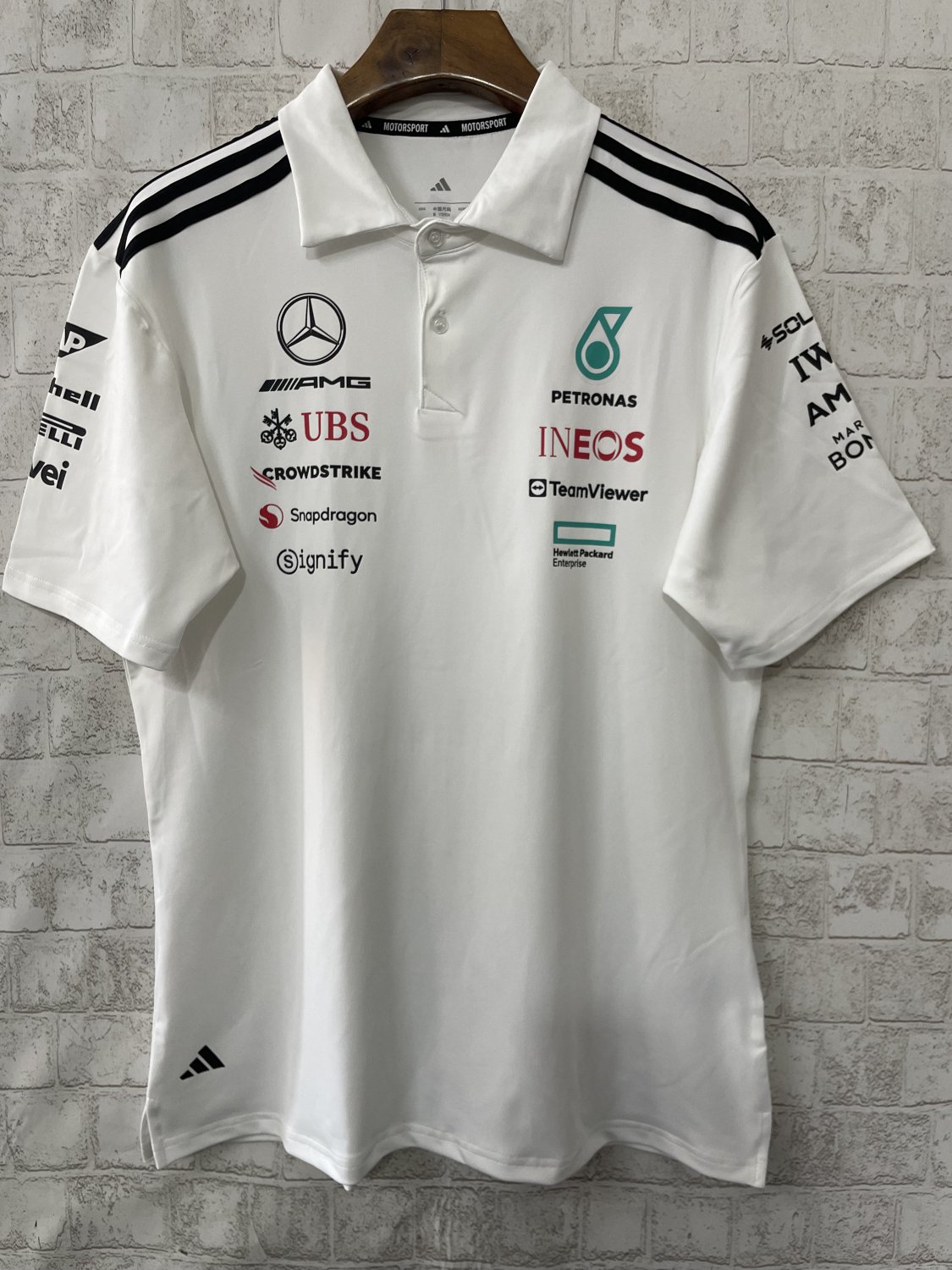 2025F1 Mercedes White Polo S-5XL