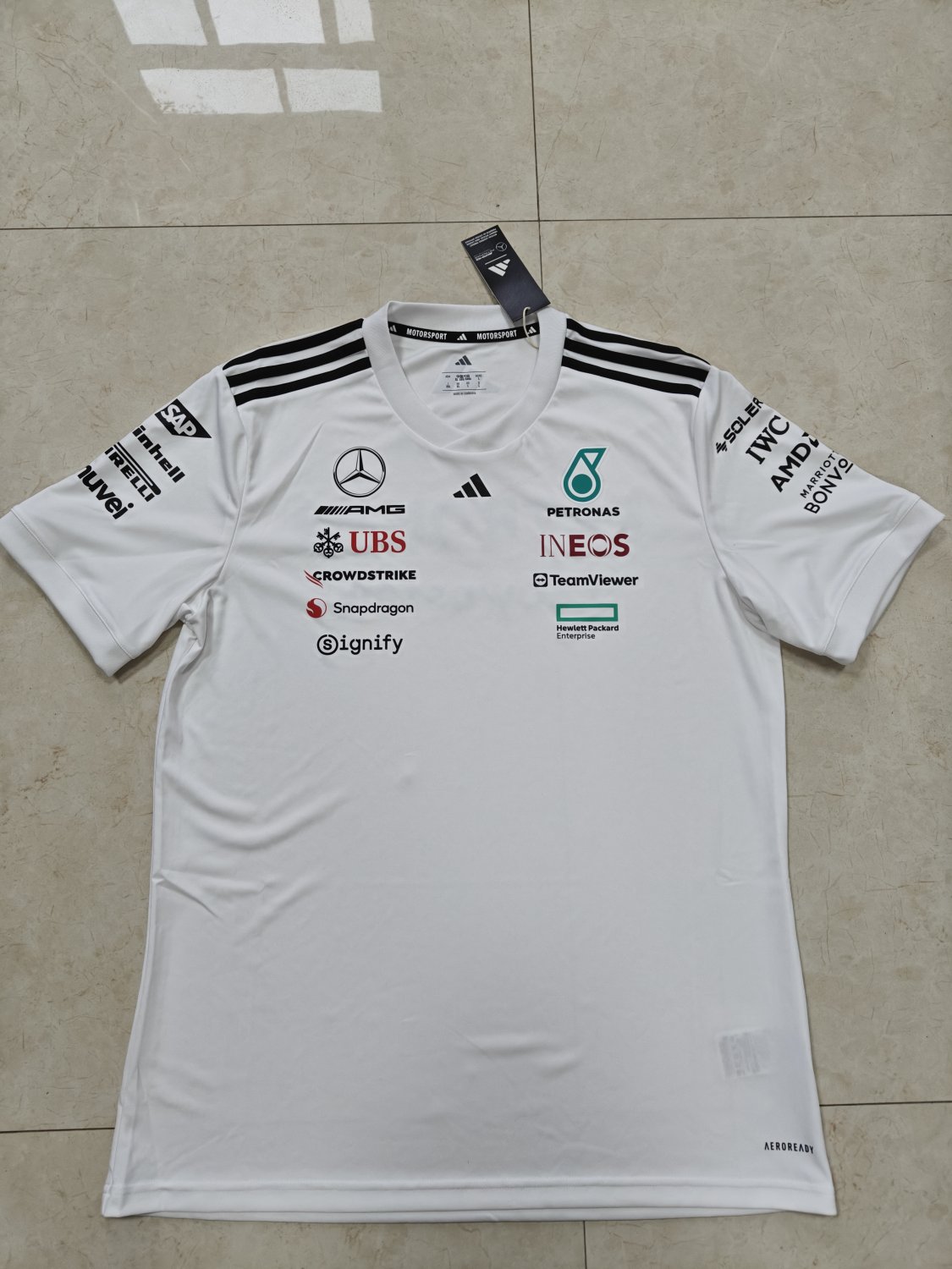 2025F1 Mercedes White S-5XL