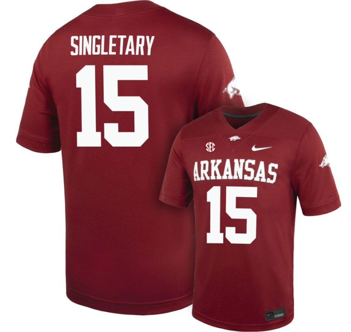 Arkansas Razorbacks Jaheim Singletary #15 2026  Jersey