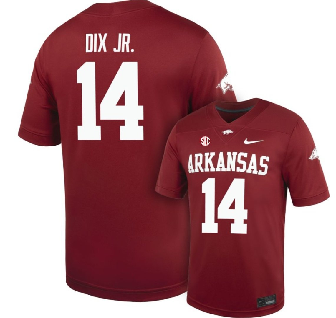 Arkansas Razorbacks Stephen Dix Jr. #14 2026  Jersey