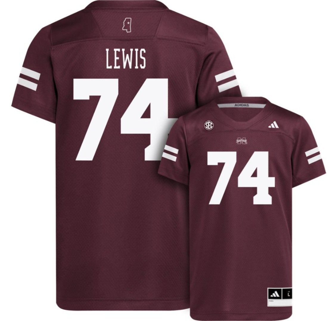 Mississippi State Bulldogs Jimothy Lewis Jr. #74 2026  Jersey