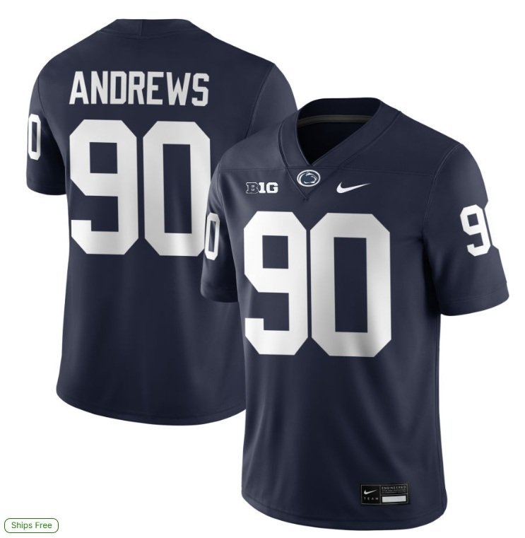 Penn State Nittany Lions Liam Andrews #90 2026  Jersey