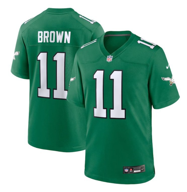 Philadelphia Eagles A.J. Brown #11 Kelly Green 2026  Jersey