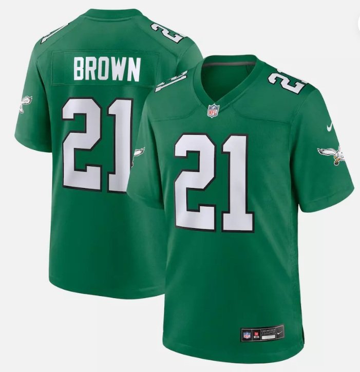 Philadelphia Eagles Sydney Brown #21 Kelly Green 2026  Jersey