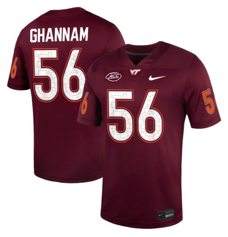 Va Tech Hokies Layth Ghannam #56 2026  Jersey