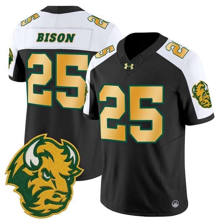 Bison  #25 North Dakota State Bison Vapor Limited Stitched Black Alternate