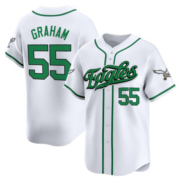 Brandon Graham  #55 Philadelphia Eagles 2026 Vapor Baseball Kelly White - All Stitched