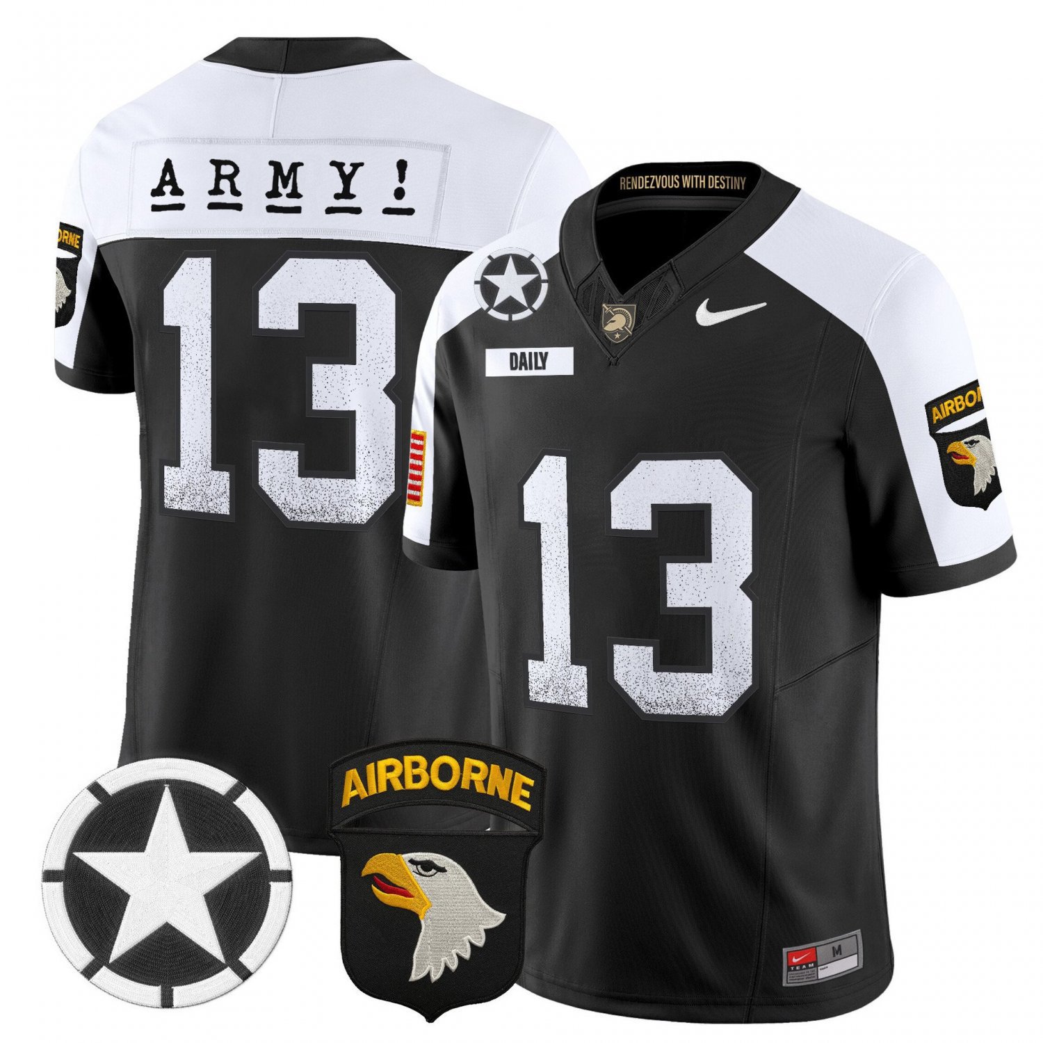 Bryson Daily  #13 Army Black Knights 2026 Screaming Eagles Black Alternate
