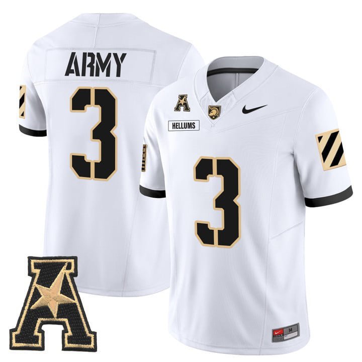 Cale Hellums  #3 Army Black Knights 2026 Vapor Stitched White