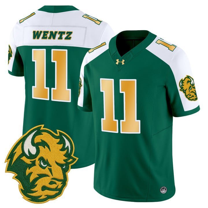Carson Wentz  #11 North Dakota State Bison Limited Stitched Green Alternate