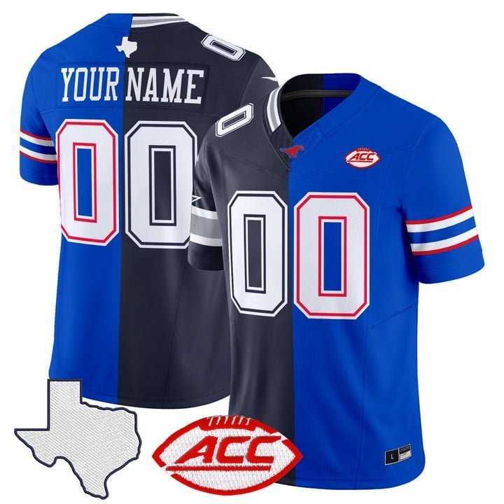 Cowboys SMU College Football Split Vapor Limited Custom  Stitched