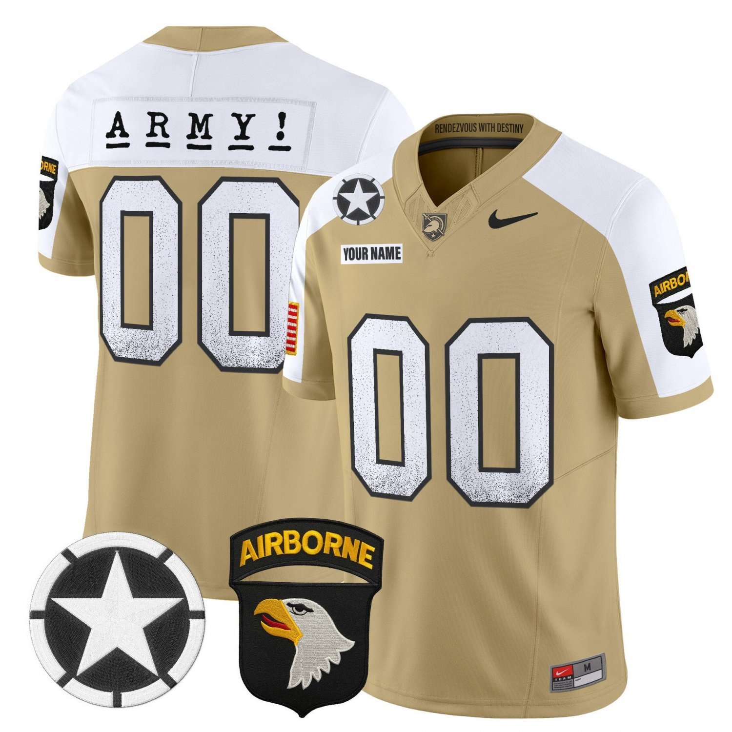 Custom Army Black Knights  2026 Screaming Eagles Stitched Tan Alternate