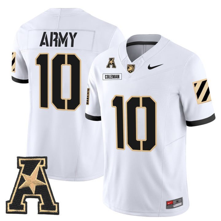Dewayne Coleman  #10 Army Black Knights 2026 Vapor Stitched White