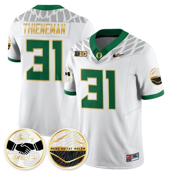 Dillon Thieneman  #31 Oregon Ducks 2026 Shoe Duck White - All Stitched