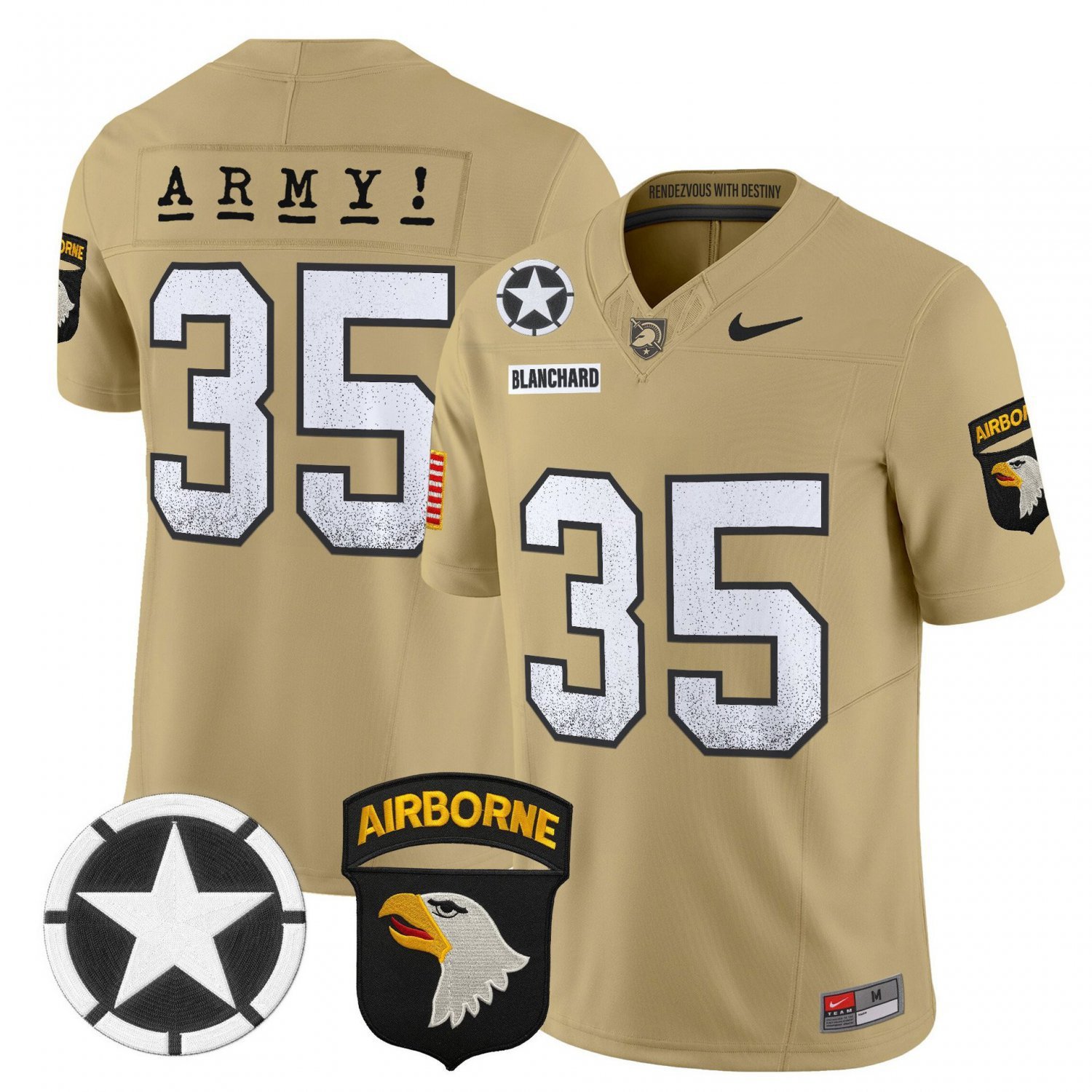 Doc Blanchard  #35 Army Black Knights 2026 Screaming Eagles Stitched Tan