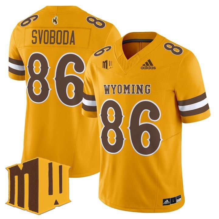 Evan Svoboda  #86 Wyoming Cowboys 2026 Vapor Limited Stitched Gold