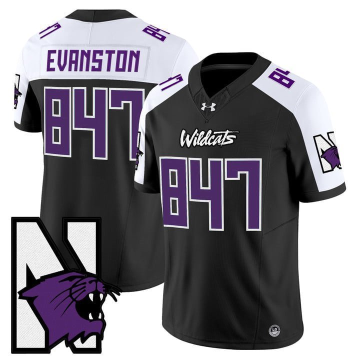 Evanston  #847 Northwestern Wildcats Honoring 95 Stitched Black Alternate