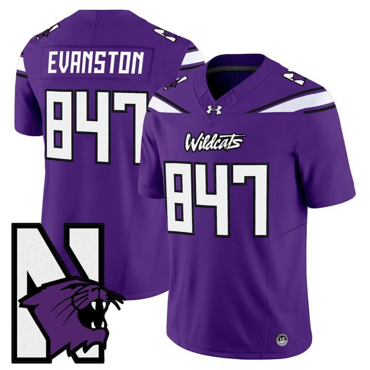 Evanston  #847 Northwestern Wildcats Honoring 95 Stitched Purple