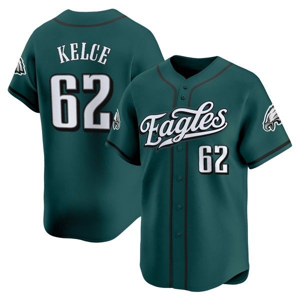 Jason Kelce  #62 Philadelphia Eagles 2026 Vapor Baseball Midnight Green - All Stitched
