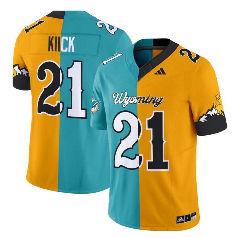 Jim Kiick  #21 Wyoming Cowboys Split Vapor Limited Football Stitched