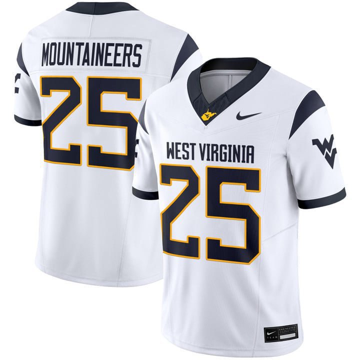 Mountaineers  #25 West Virginia Mountaineers 2026 Limited Stitched White