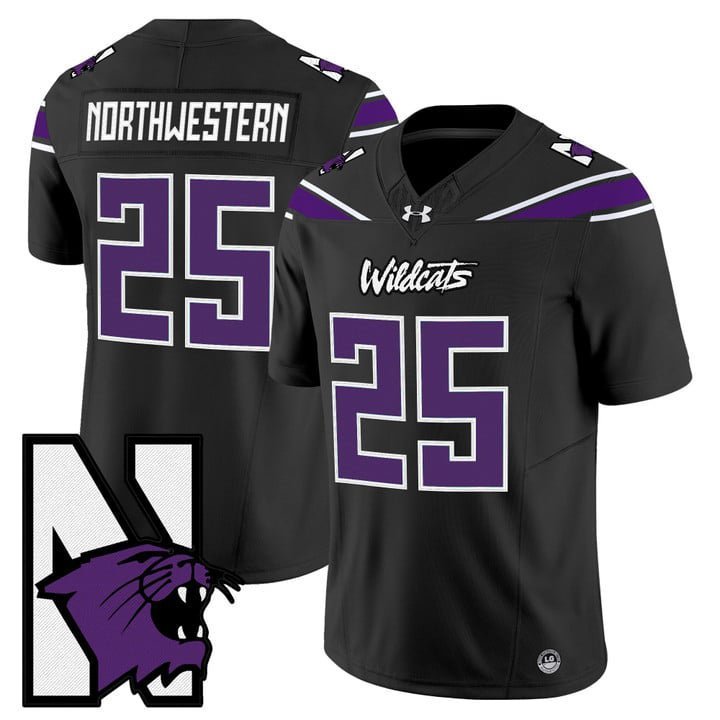 Northwestern  #25 Northwestern Wildcats Honoring 95 Stitched Black