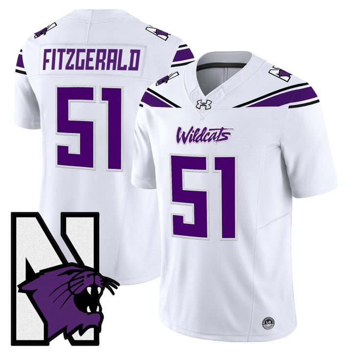 Pat Fitzgerald  #51 Northwestern Wildcats Honoring 95 Stitched White