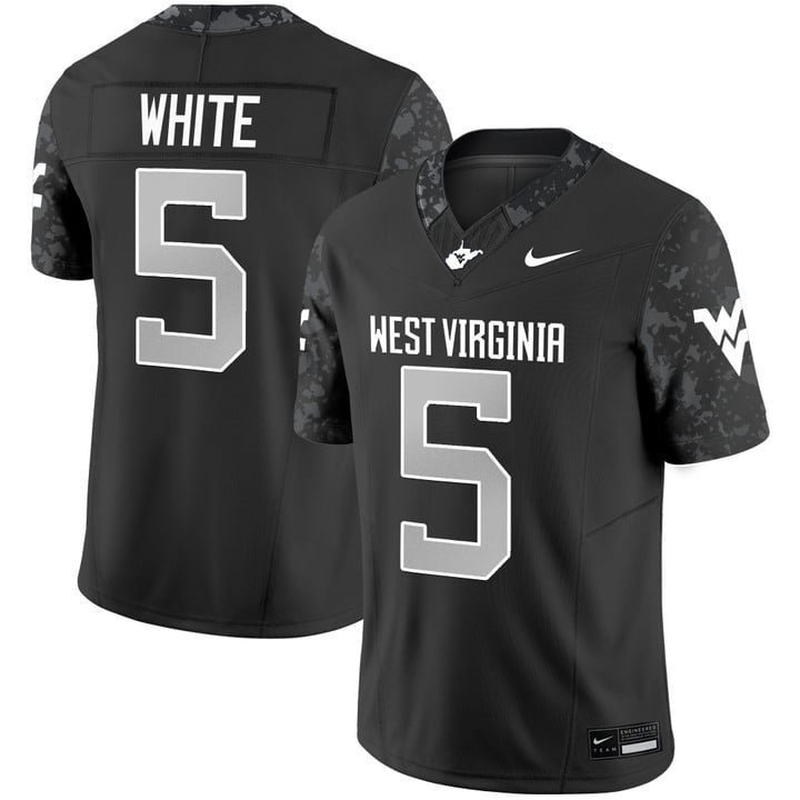 Pat White  #5 West Virginia Mountaineers 2026 Limited Stitched Coal