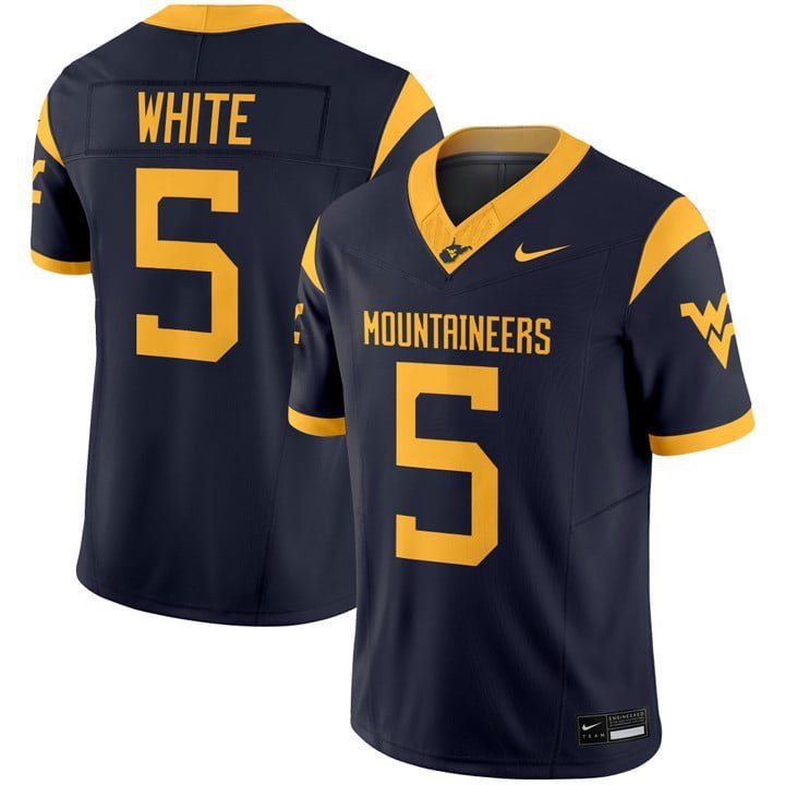 Pat White  #5 West Virginia Mountaineers 2026 Limited Stitched Navy