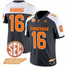 Peyton Manning  #16 Tennessee Vols Rebrand 2026 Checkerboard Grey Alternate