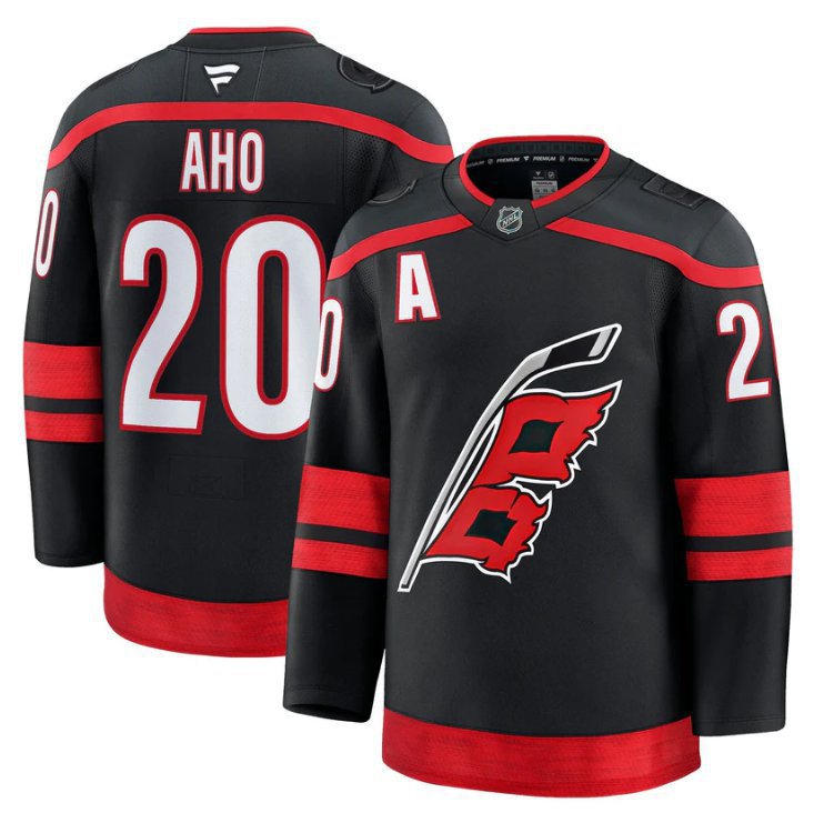 Sebastian Aho  #20 Carolina Hurricanes 2026 - 26 Premium Stitched Black