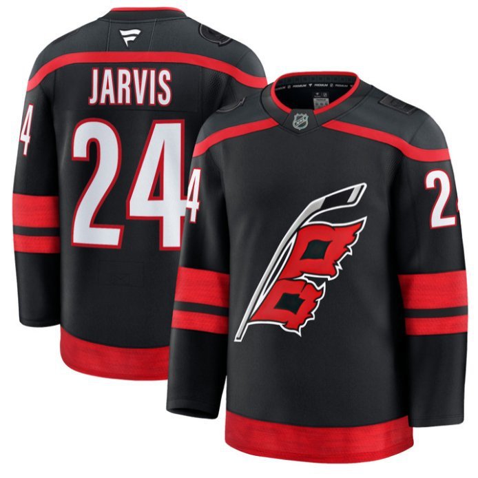 Seth Jarvis  #24 Carolina Hurricanes Premium All Stitched Black
