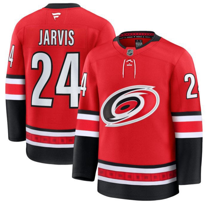 Seth Jarvis  #24 Carolina Hurricanes Premium All Stitched Red