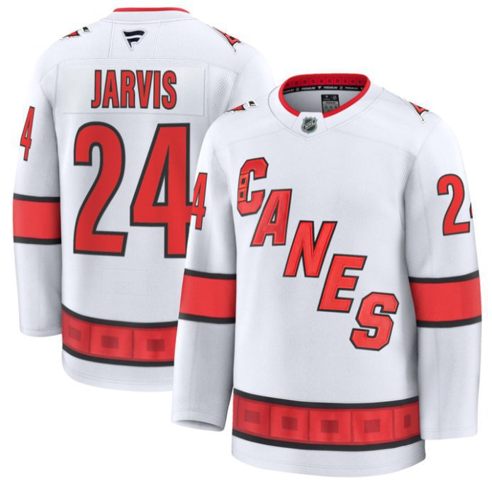 Seth Jarvis  #24 Carolina Hurricanes Premium All Stitched White