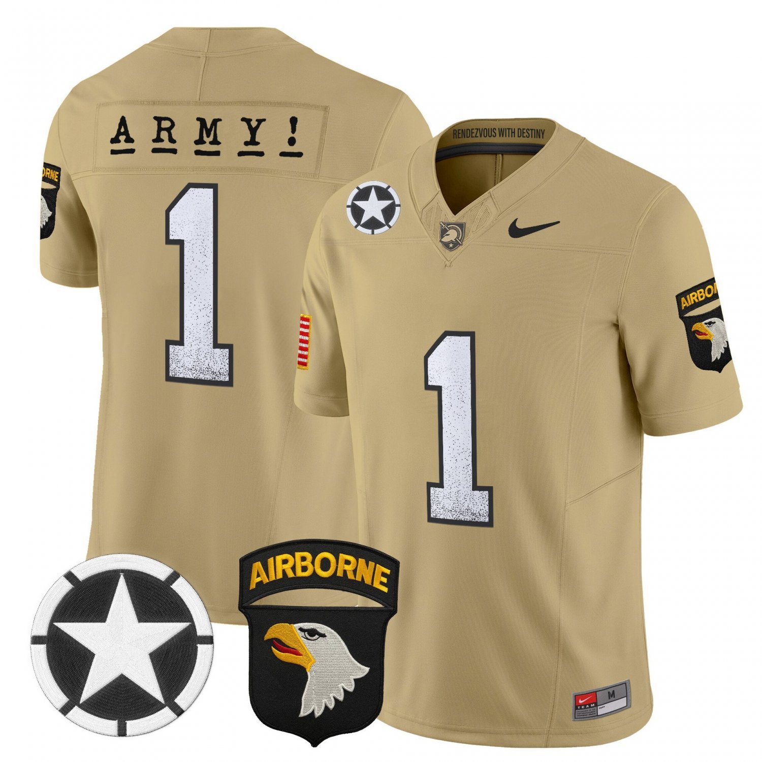 Team  #1 Army Black Knights 2026 Screaming Eagles Stitched Tan