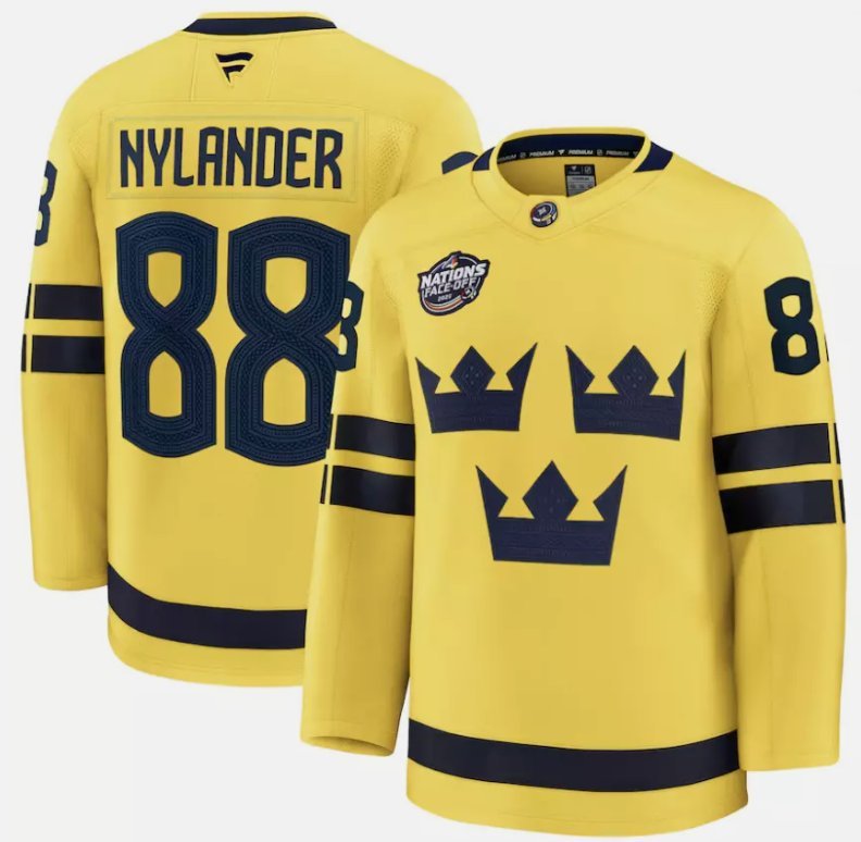 William Nylander  #88 Sweden Yellow 2026 4 Nations Face-Off Stitched