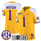Aaron Anderson  #1 `LSU Tigers 2020 National Champions Vapor Limited Stitched Gold Alternate