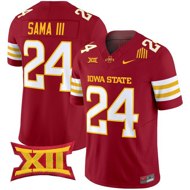 Abu Sama III  #24 Iowa State Cyclones 2026 Vapor Limited Football Stitched Cardinal