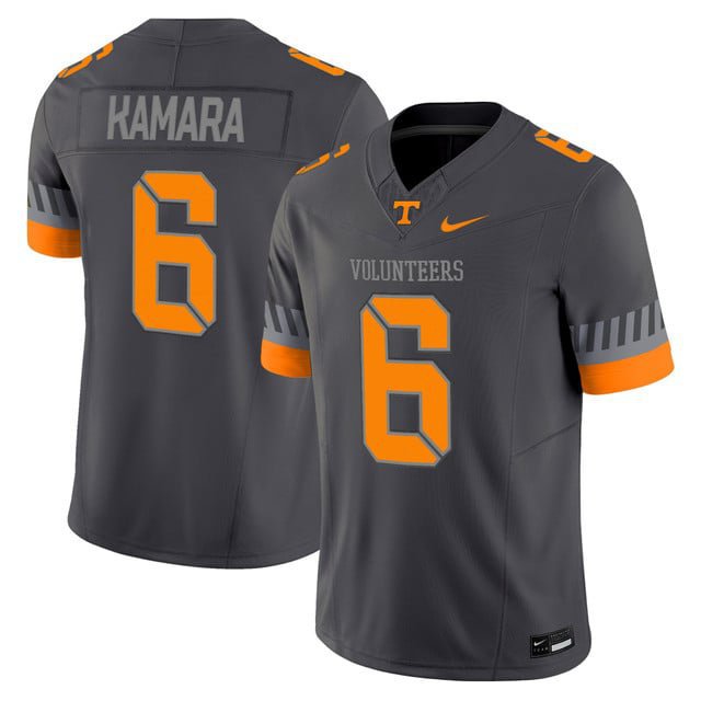 Alvin Kamara  #6 Tennessee Volunteers 2026 Smokey Grey Series Vapor Stitched Anthracite