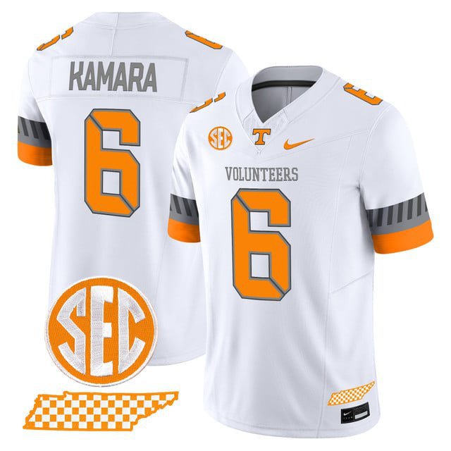 Alvin Kamara  #6 Tennessee Volunteers 2026 Smokey Grey Series Vapor V2 Stitched White