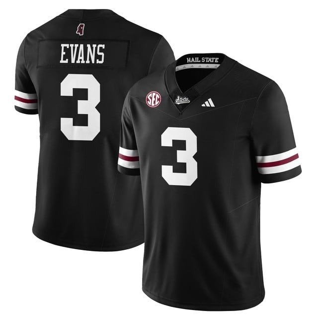 Anthony Evans III  #3 Mississippi State Football Darkness Limited Black - All Stitched
