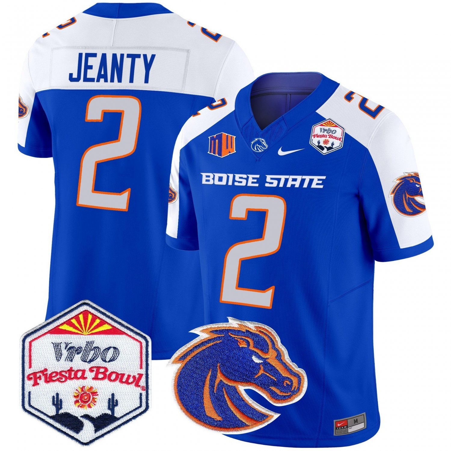 Ashton Jeanty  #2 Boise State Broncos 2026 The Fiesta Bowl Patch Stitched Royal Alternate