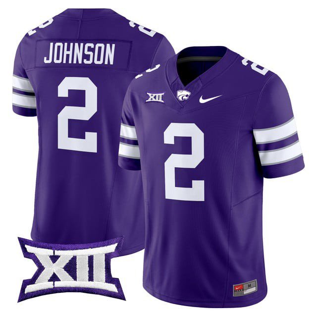 Avery Johnson  #2 Kansas State Wildcats 2026 Vapor Football Limited Stitched Purple