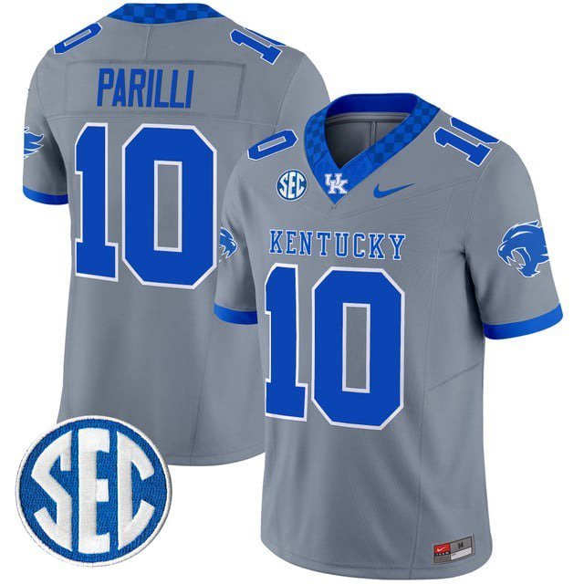 Babe Parilli  #10 Kentucky Wildcats 2026 Vapor Football Limited Stitched Gray