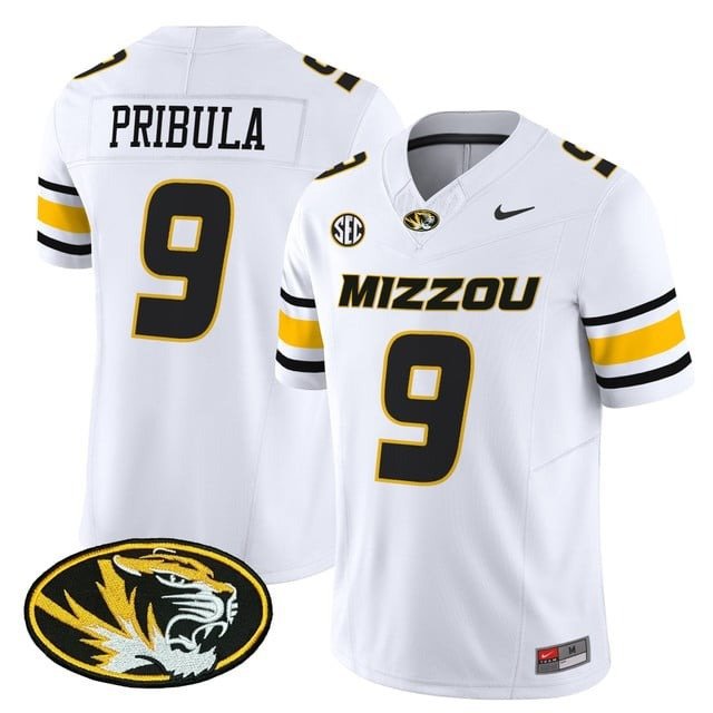 Beau Pribula  #9`Missouri Tigers 2026 Vapor Limited White - All Stitched
