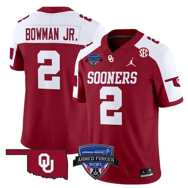Billy Bowman Jr.  #2 Oklahoma Sooners 2026 Armed Forces Bowl Patch Vapor Stitched Alternate