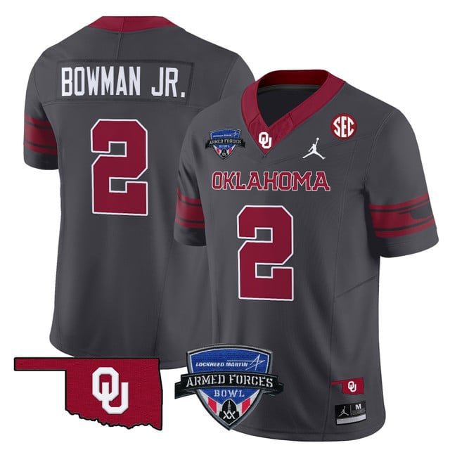 Billy Bowman Jr.  #2 Oklahoma Sooners 2026 Armed Forces Bowl Patch Vapor Stitched Anthracite