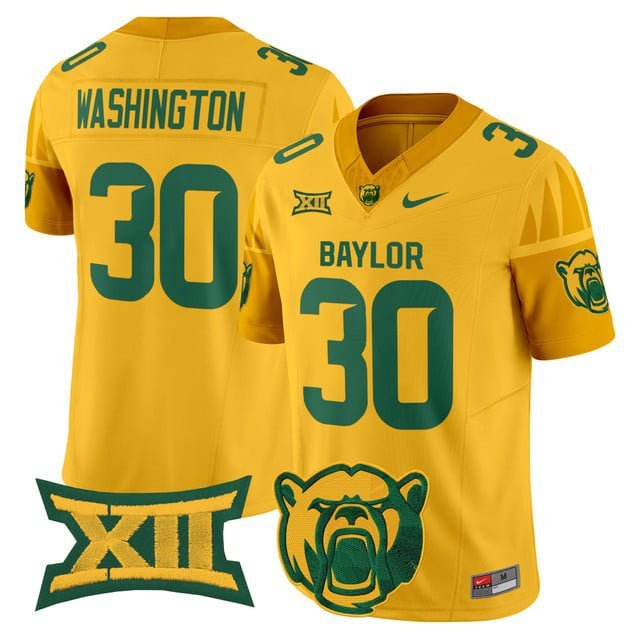 Bryson Washington  #30 Baylor Bears 2026 Vapor Limited V2 All Stitched Gold