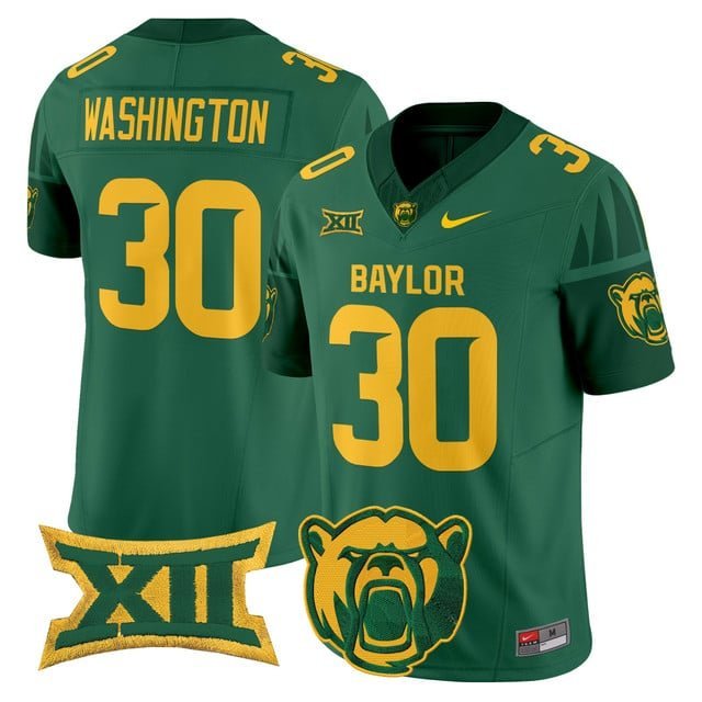 Bryson Washington  #30 Baylor Bears 2026 Vapor Limited V2 All Stitched Green
