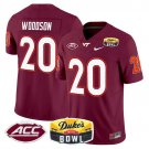 Caleb Woodson  #20 Virginia Tech Hokies 2026 Duke's Mayo Bowl Patch Stitched Maroon